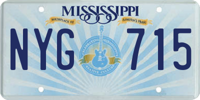 MS license plate NYG715