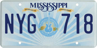 MS license plate NYG718