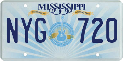 MS license plate NYG720