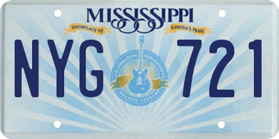 MS license plate NYG721