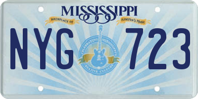 MS license plate NYG723