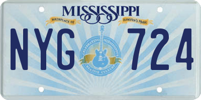 MS license plate NYG724