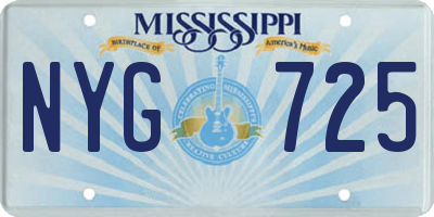 MS license plate NYG725
