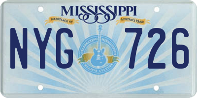 MS license plate NYG726