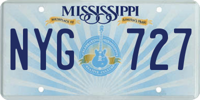 MS license plate NYG727