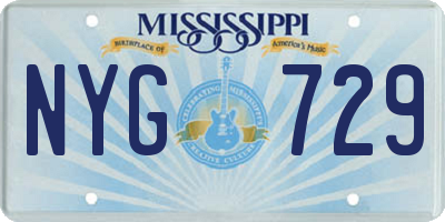 MS license plate NYG729
