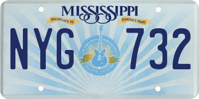 MS license plate NYG732