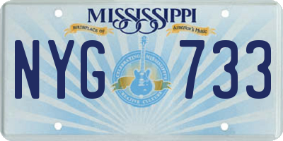 MS license plate NYG733