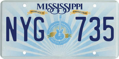 MS license plate NYG735