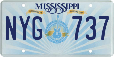 MS license plate NYG737