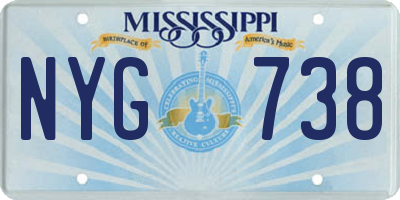 MS license plate NYG738
