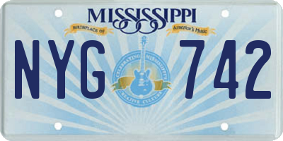 MS license plate NYG742