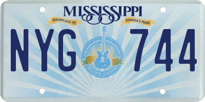 MS license plate NYG744