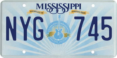 MS license plate NYG745