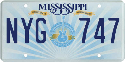MS license plate NYG747