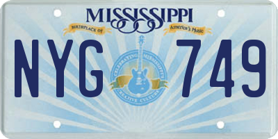 MS license plate NYG749