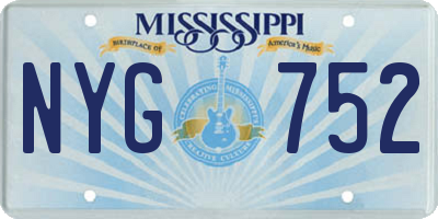 MS license plate NYG752