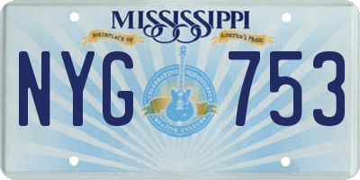 MS license plate NYG753
