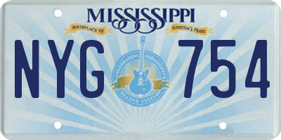 MS license plate NYG754
