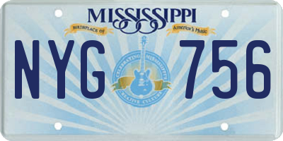 MS license plate NYG756