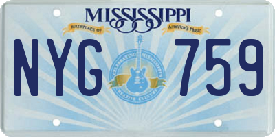 MS license plate NYG759