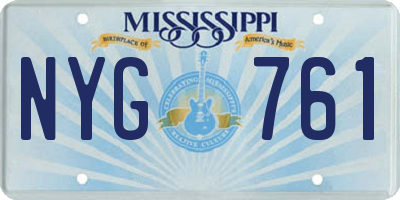 MS license plate NYG761
