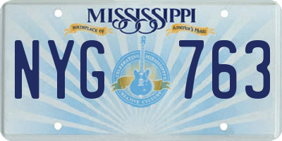 MS license plate NYG763