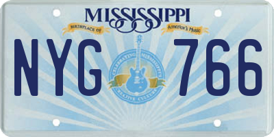 MS license plate NYG766