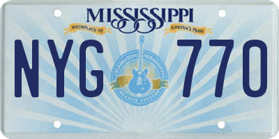 MS license plate NYG770