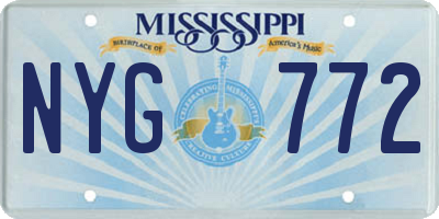 MS license plate NYG772