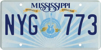 MS license plate NYG773