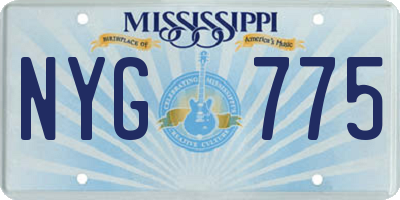 MS license plate NYG775