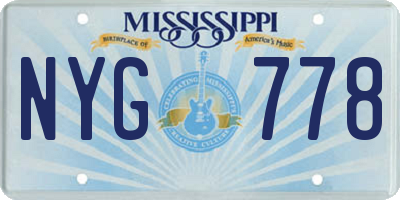 MS license plate NYG778