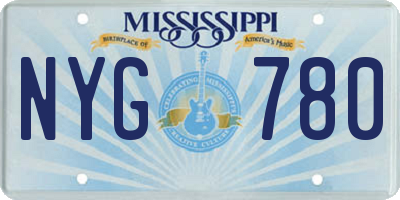 MS license plate NYG780