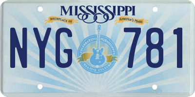 MS license plate NYG781