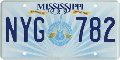 MS license plate NYG782