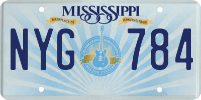 MS license plate NYG784