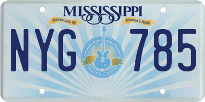 MS license plate NYG785