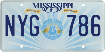 MS license plate NYG786
