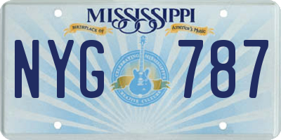 MS license plate NYG787