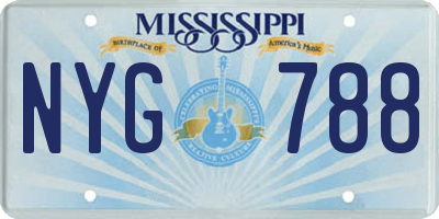 MS license plate NYG788