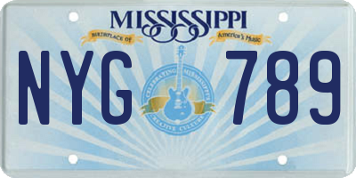 MS license plate NYG789