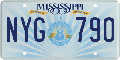 MS license plate NYG790