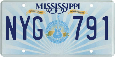 MS license plate NYG791