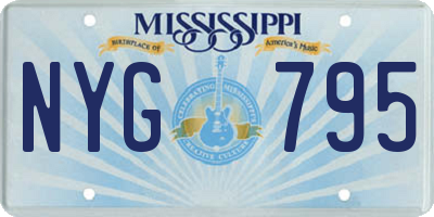 MS license plate NYG795