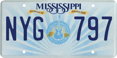 MS license plate NYG797