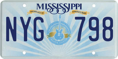 MS license plate NYG798