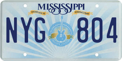 MS license plate NYG804