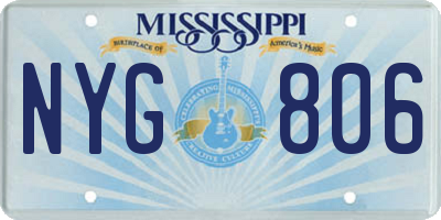 MS license plate NYG806