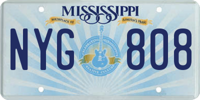 MS license plate NYG808
